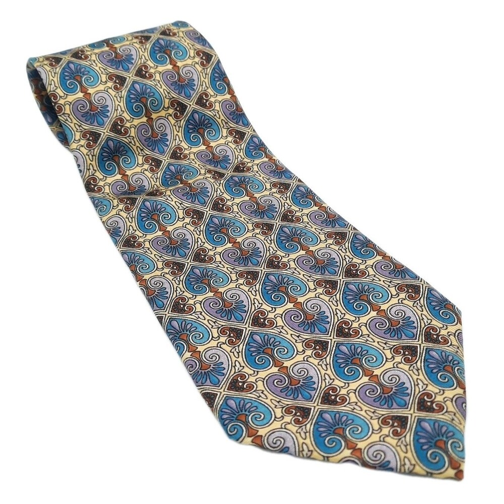 Vintage Christian Dior Monsieur Men's Necktie Multicolored Geometric Silk Tie